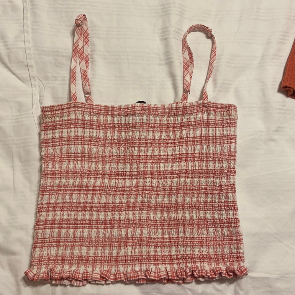 Forever 21 ribbed cotton square neck tank top; size: s